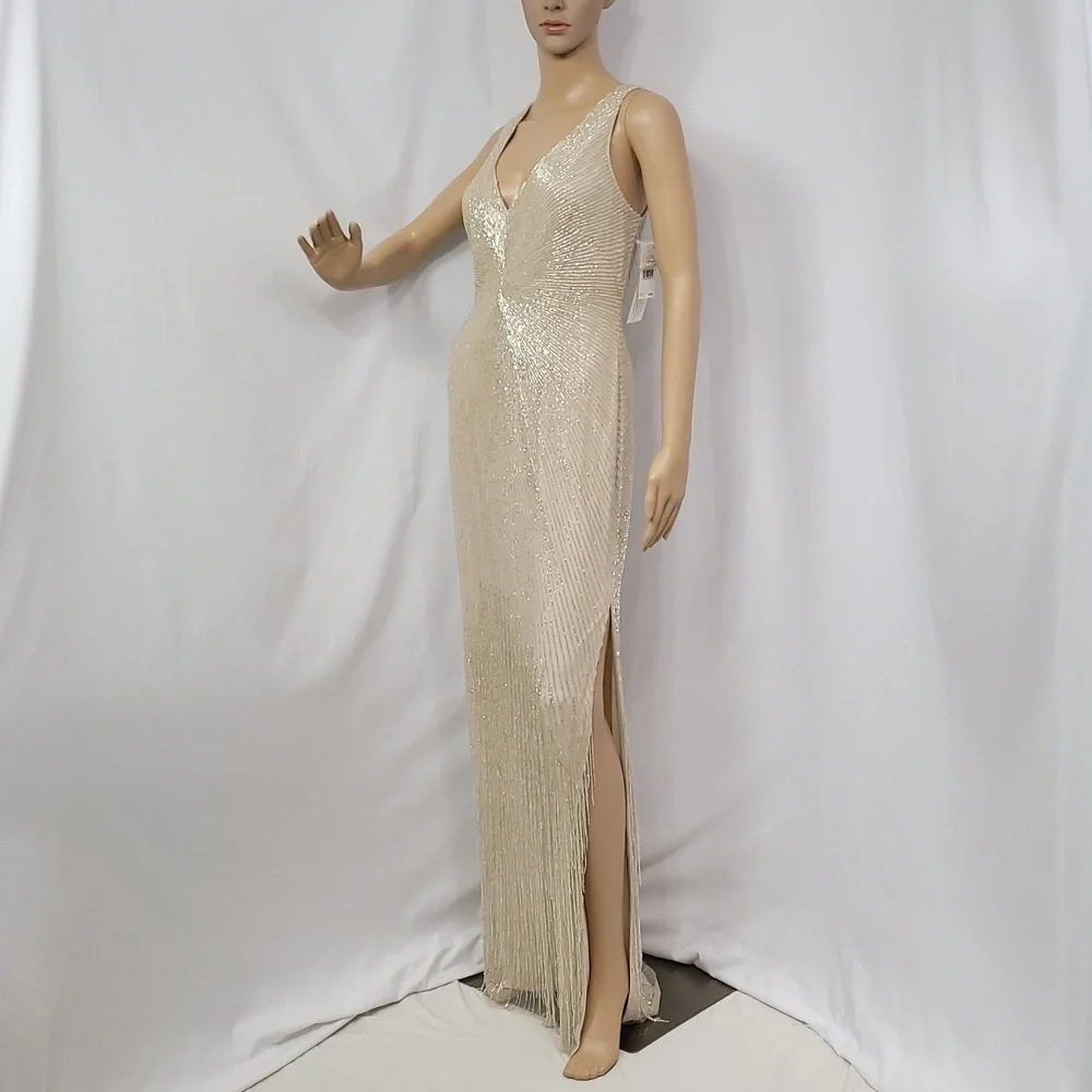 Aidan Mattox Women's Plunging V Neck Gown - Picture 11 of 15
